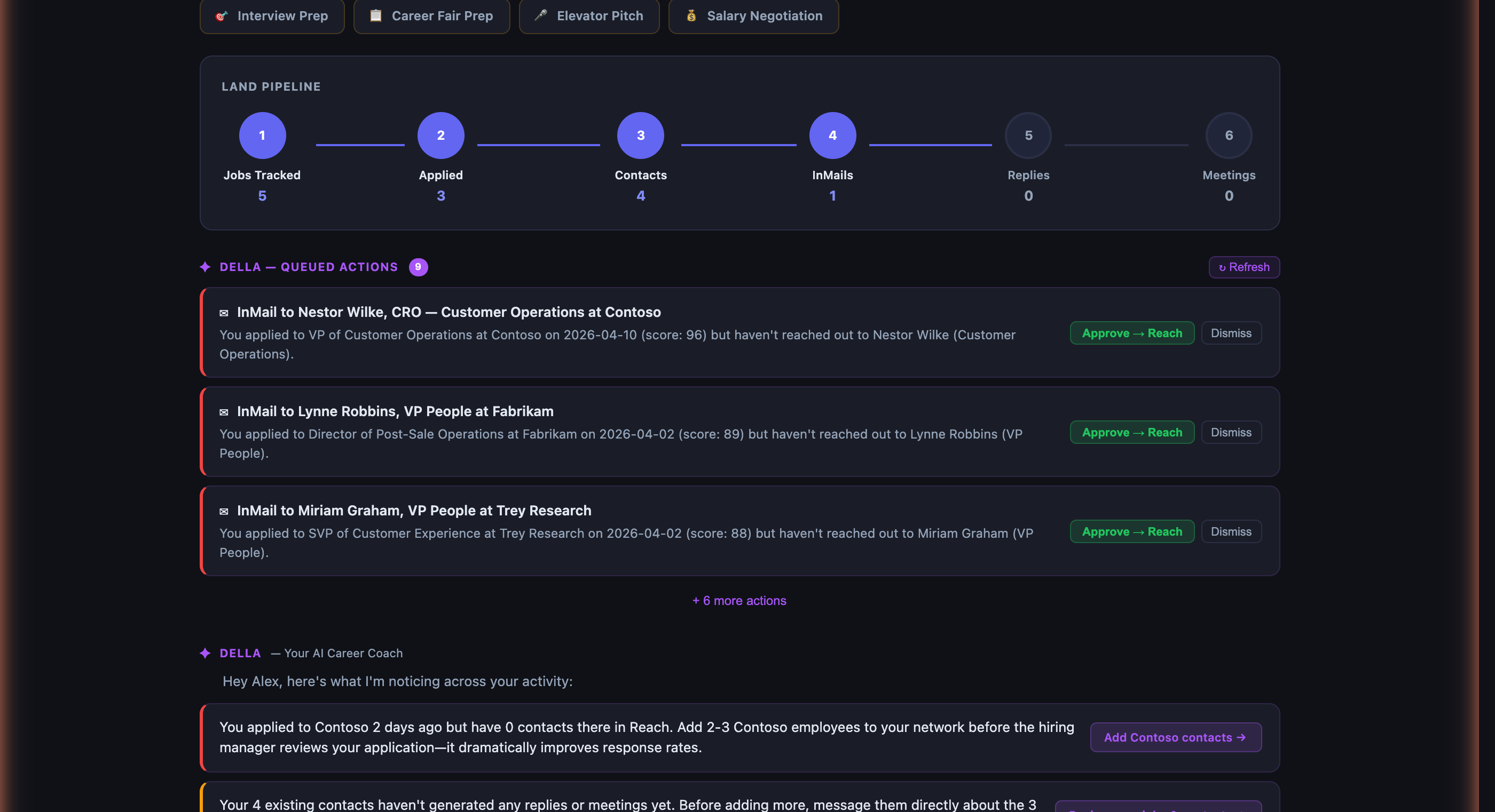 CareerStack Portal with Della insights